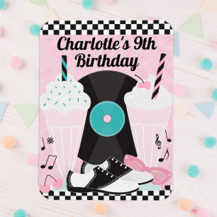 1950s Retro Diner Birthday Party Favour Magnet – S