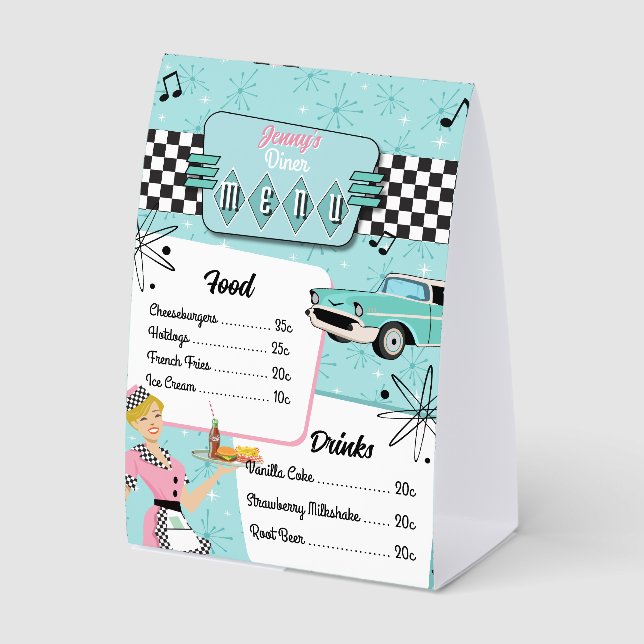 1950s Retro Diner Menu (Front)