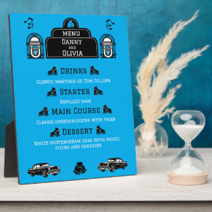 1950s Retro Diner Wedding Menu Plaque