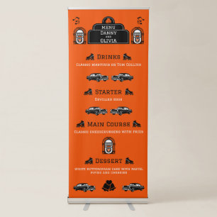 1950s Retro Diner Wedding Menu Retractable Banner