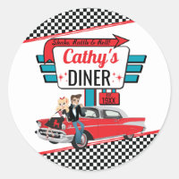 1950's Retro Diner White & Red Sock Hop