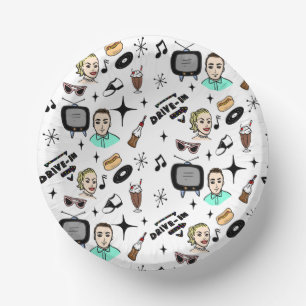 1950's Retro Graphics Nostalgic Birthday Paper Plate