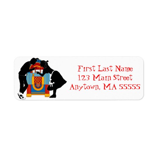 1950s Retro Hep Cat Jukebox Address Labels