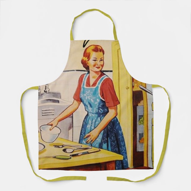 1950s Retro lover l Kitchen l Cooking woman Apron (Front)