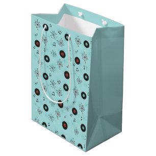 1950s Retro Music Records Medium Gift Bag