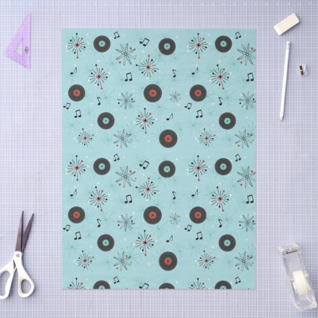 1950s Retro Music Records Tissue Paper (Craft)