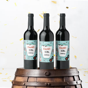 1950's Retro Party Wine Label