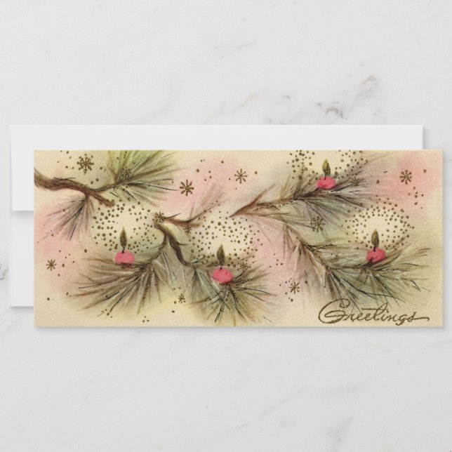 1950's Retro Pine Christmas Card (Front)