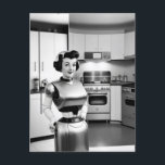 1950s retro science fiction robot housewife  postcard<br><div class="desc">The future of kitchen technology is now,  and now is 1957! Add your own text to this enigmatic image to make it truly your own.</div>