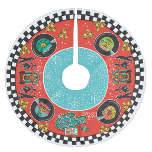 1950s Rockin' Christmas Brushed Polyester Tree Skirt