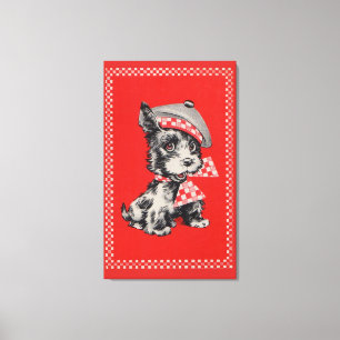 1950s Scottie dog in red Canvas Print