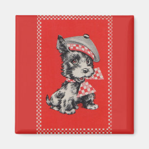 1950s Scottie dog in red Magnet
