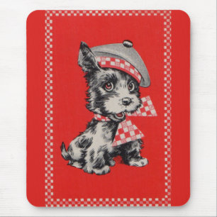 1950s Scottie dog in red Mouse Mat