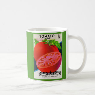1950s seed packet tomato print coffee mug