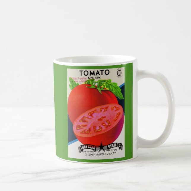 1950s seed packet tomato print coffee mug (Right)