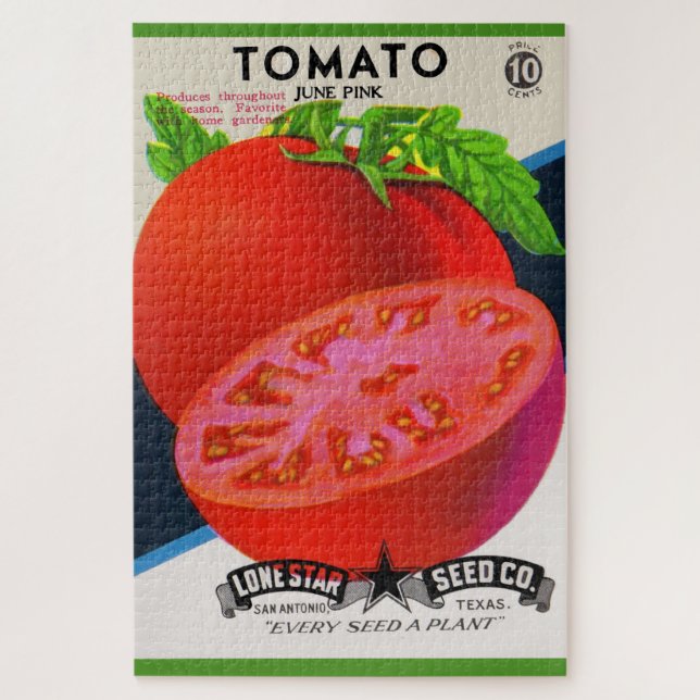  1950s seed packet tomato print jigsaw puzzle (Vertical)