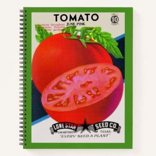 1950s seed packet tomato print notebook