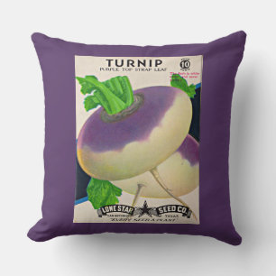 1950s seed packet turnips cushion