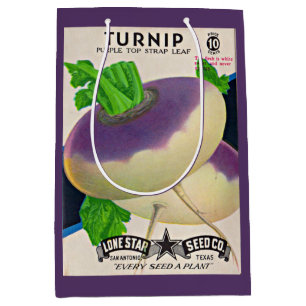 1950s seed packet turnips medium gift bag