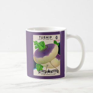 1950s seed packet turnips print coffee mug