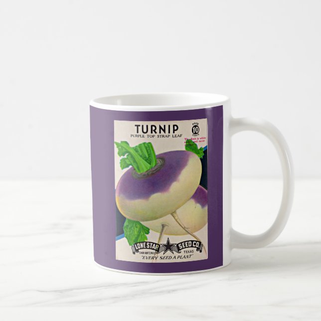 1950s seed packet turnips print coffee mug (Right)