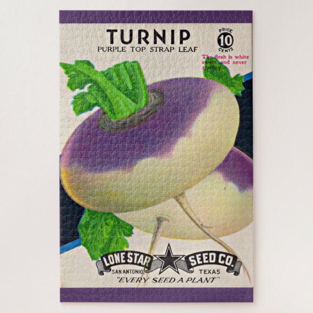 1950s seed packet turnips print jigsaw puzzle (Vertical)