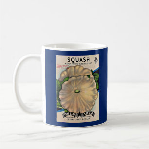 1950s seed packet white squash print coffee mug