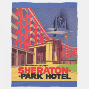 1950s Sheraton Park Hotel - Washington, DC ad Fleece Blanket