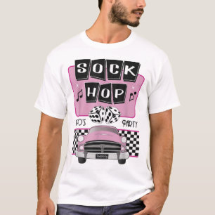 1950s Sock Hop Dance Costume Retro 50s Pink Rocka T-Shirt