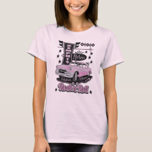 1950s Sock Hop Dance Costume Retro 50s Pink Rocka T-Shirt