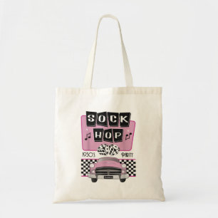 1950s Sock Hop Dance Costume Retro 50s Pink Rocka Tote Bag