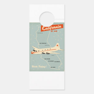 1950s style California "by air" travel poster Door Hanger