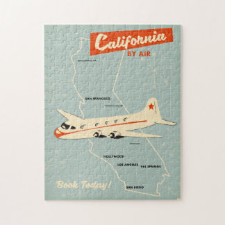 1950s style California "by air" travel poster Jigsaw Puzzle