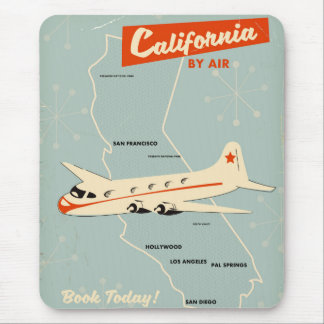 1950s style California "by air" travel poster Mouse Mat