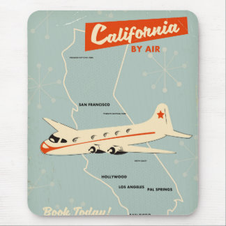 1950s style California "by air" travel poster Mouse Mat
