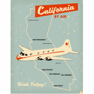 1950s style California "by air" travel poster Standing Photo Sculpture