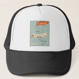 1950s style California "by air" travel poster Trucker Hat