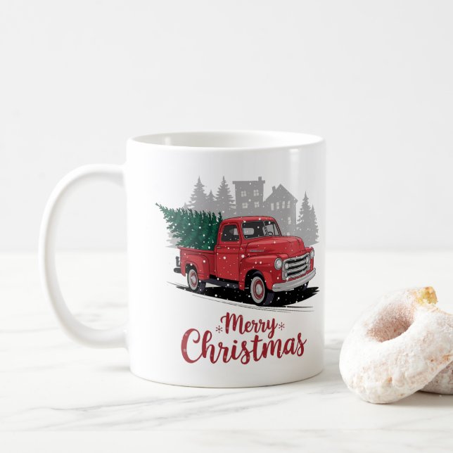 1950s-style Classic truck Christmas Coffee Mug (With Donut)
