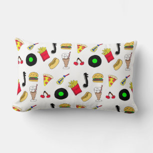 1950's Style Diner Food Nostalgic   Lumbar Cushion