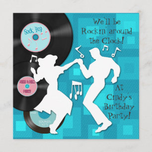1950's Theme Birthday Party Invitation