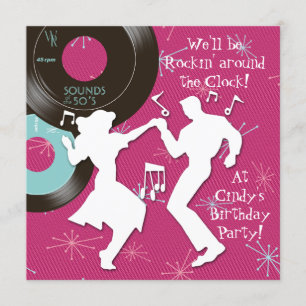 1950's Theme Birthday Party Invitation