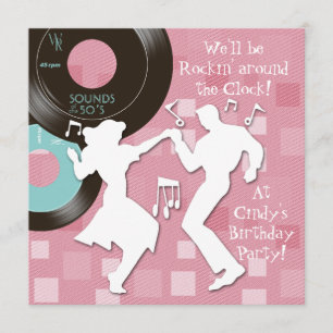 1950's Theme Birthday Party Invitation