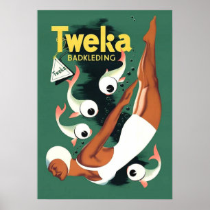 1950s Tweka swimsuit ad Poster