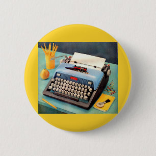 1950s typewriter ad image 6 cm round badge