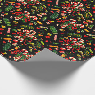 1950s Vintage Christmas Candy Wrapping Paper