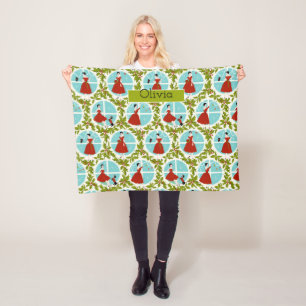 1950's Vintage Christmas Fleece Blanket
