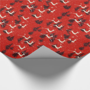 1950s Vintage Christmas Reindeer Gift Wrap