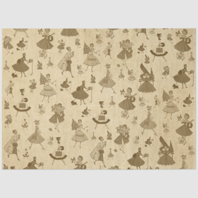 1950's Vintage Christmas Series Design 3 Tissue Paper (Front)