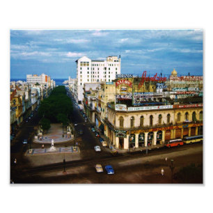 1950's Vintage Cuban Photo PASEO DEL PRADO Havana Print