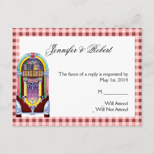1950s Vintage Jukebox RSVP Postcard